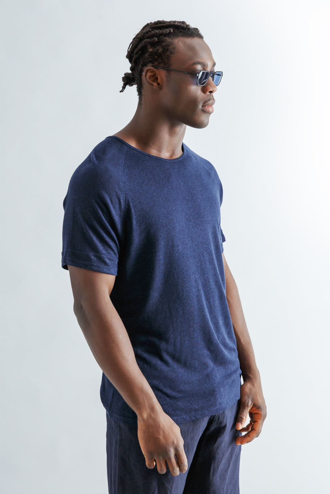 T-shirt in Linen and Viscose