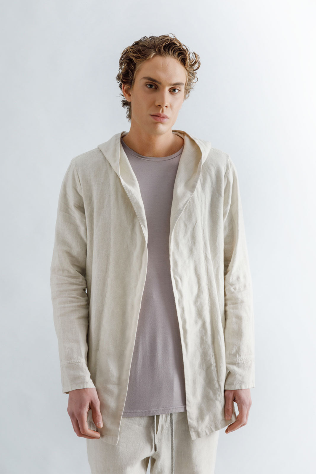 Herringbone Linen Cardigan