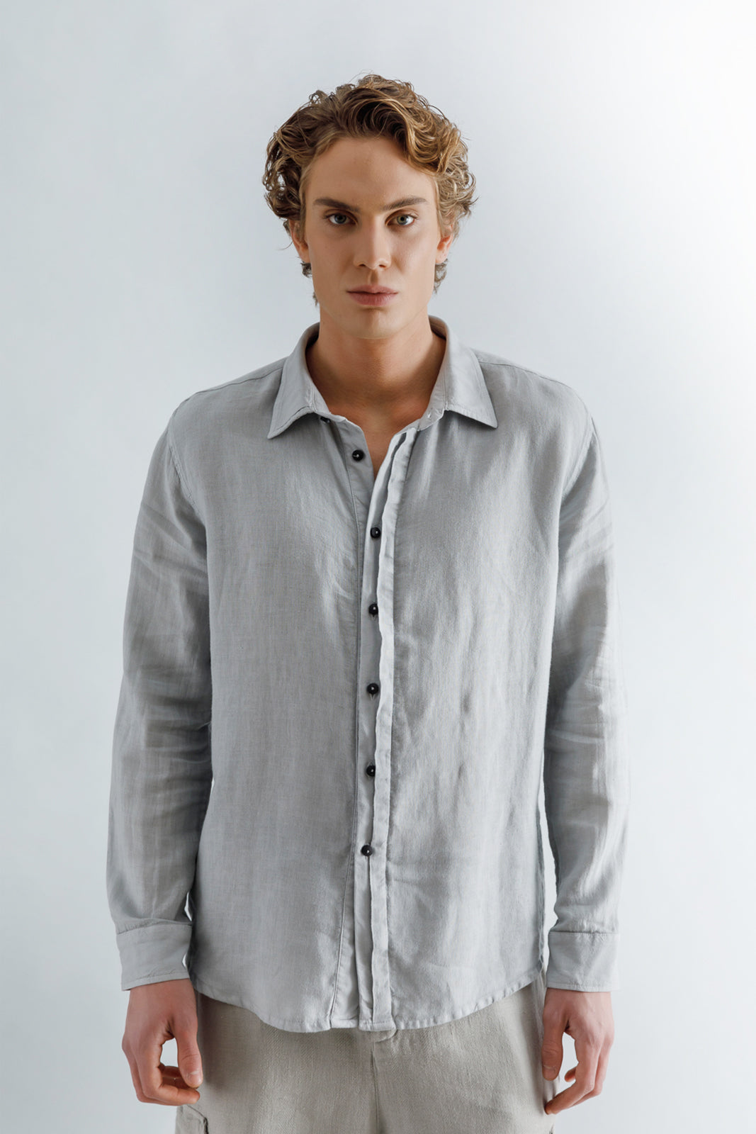 Linen Viscose Grey Shirt