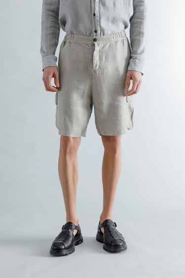 Herringbone Linen Cargo Shorts bs219
