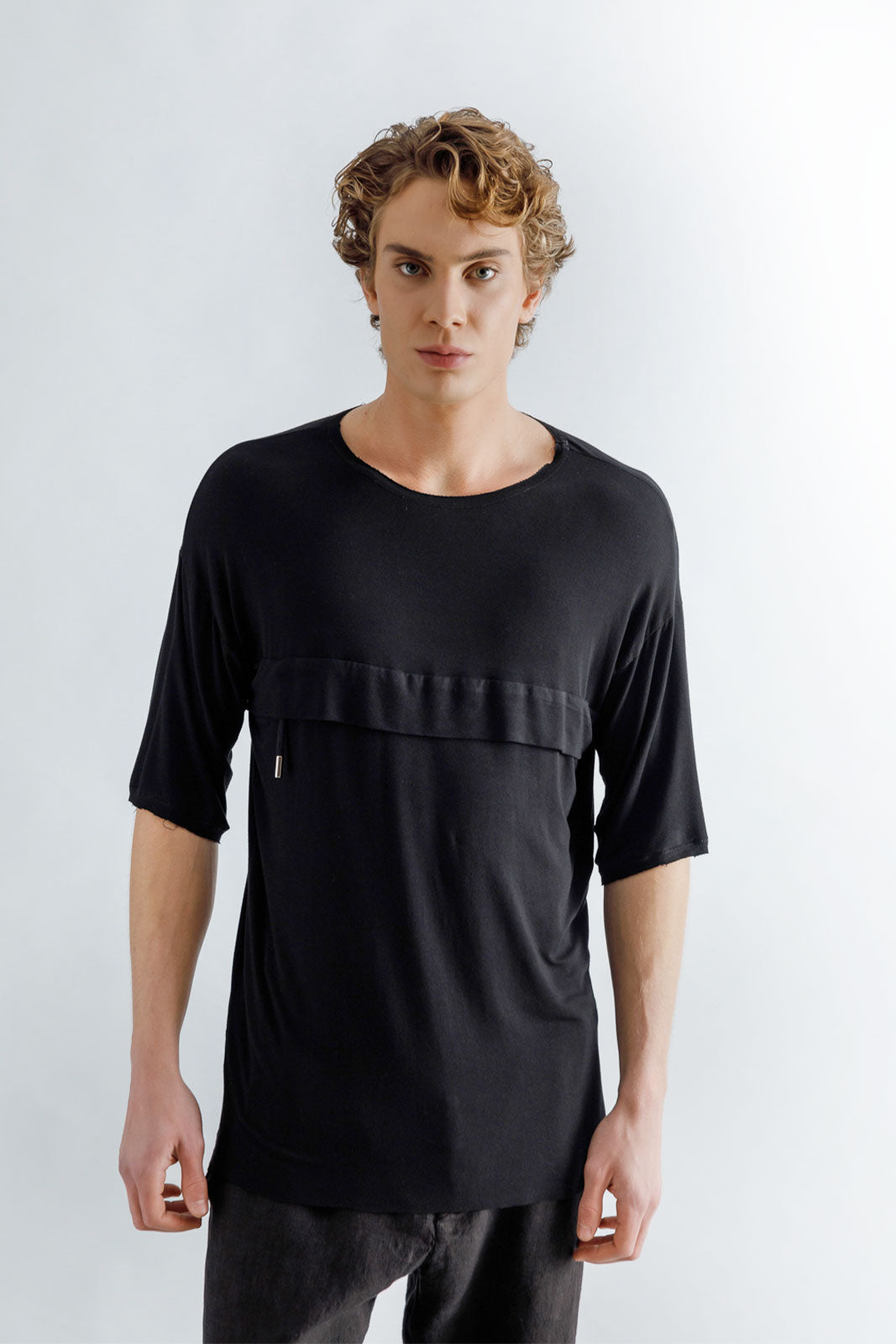 Cotton Brushed T-shirt 3/4 Sleeves