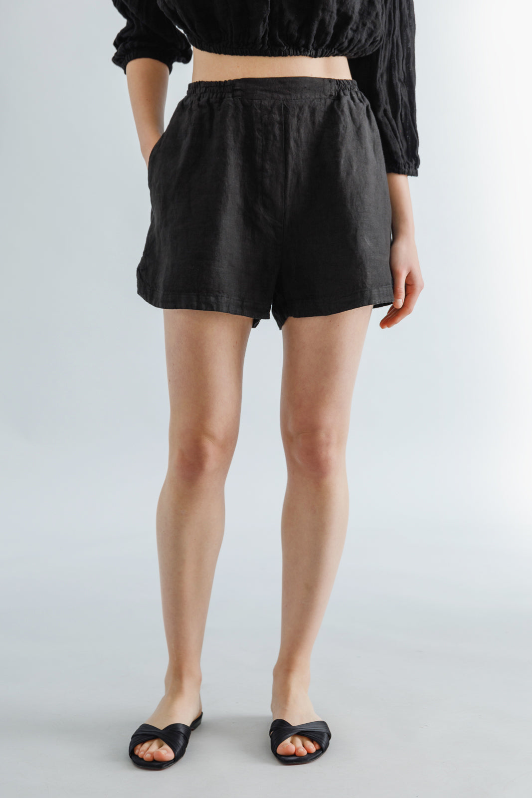 Women Linen Bermuda Shorts