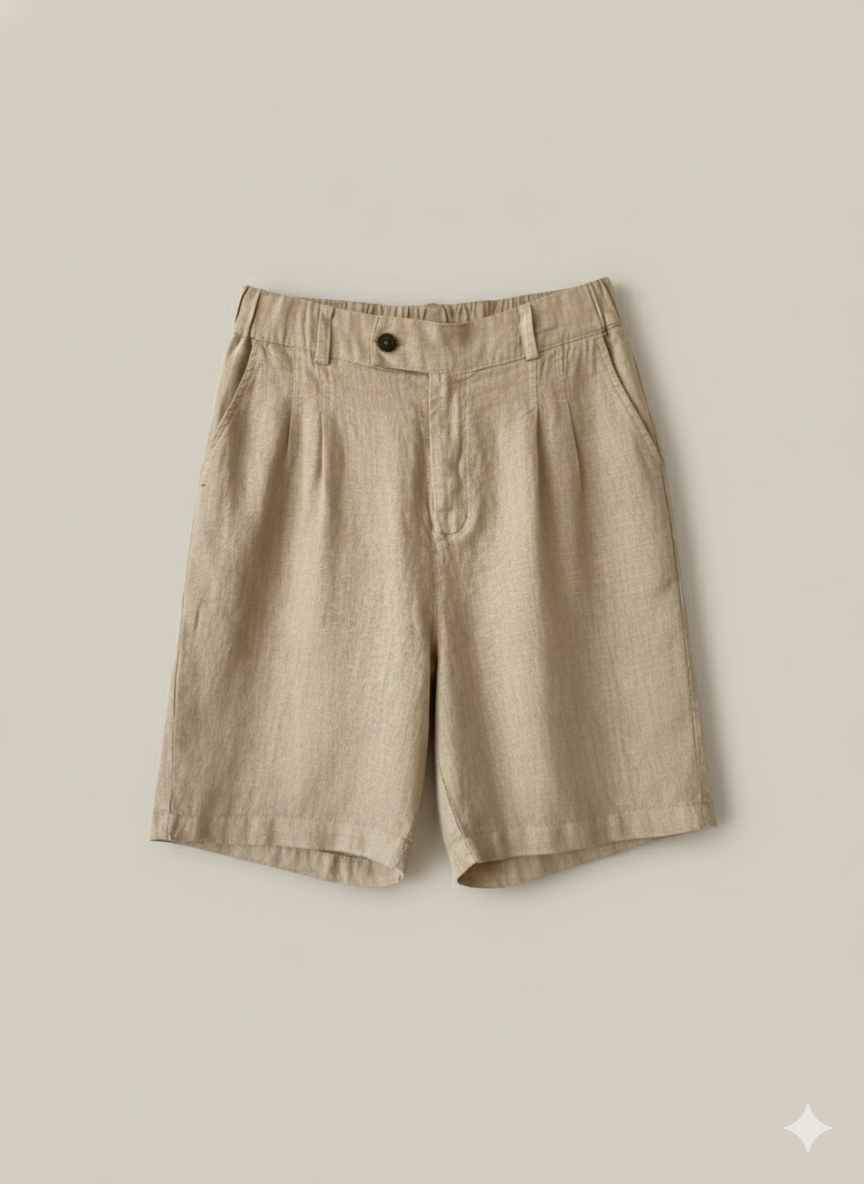 Heringbone Bermuda Shorts