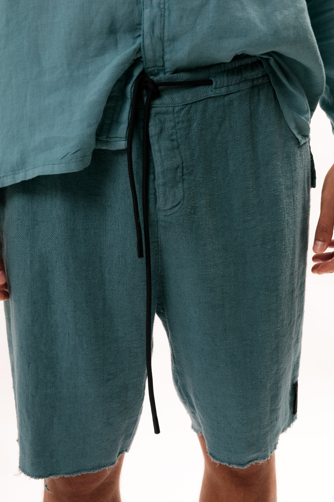 Herringbone Linen Bermuda Shorts p14c